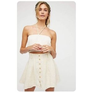 Free People Daze Away Mini Skort sz 6‎ skirt gauze cotton cream y2k
